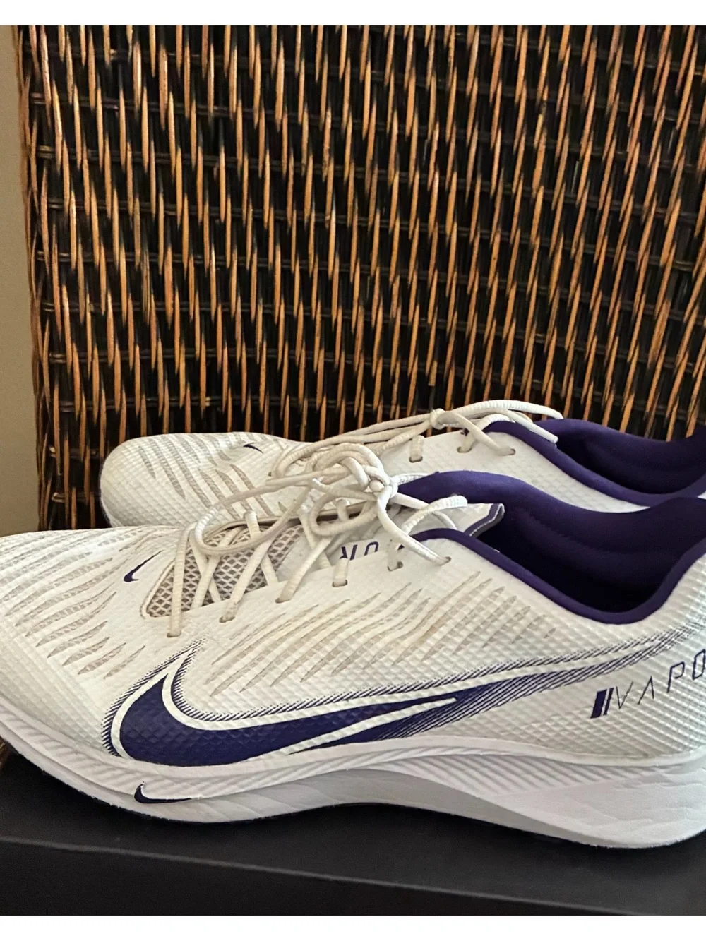 Nike White and Purple, Vapor Edge Pro Turf Performance. Sz 12.5